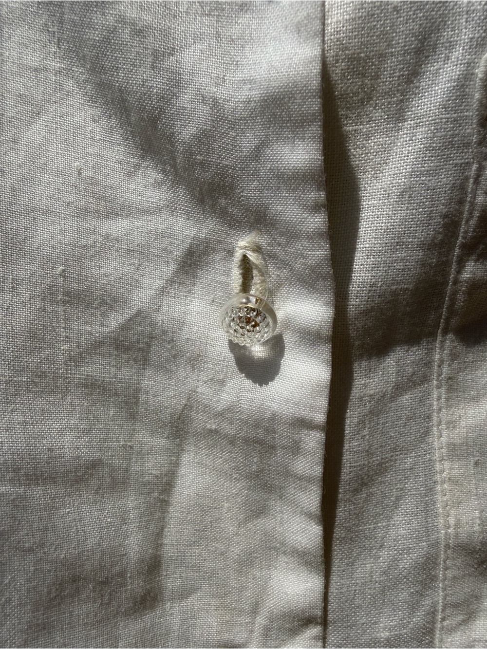 White Linen Short-Sleeve Button-Up Shirt with Sushi Prints - Picture 4 of 8